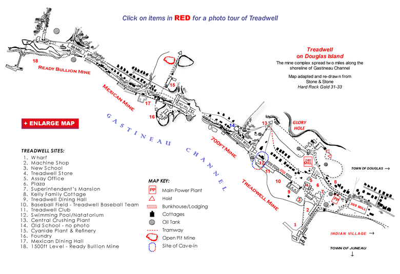 mining maps-treadwell gold mines-treadwell-alaska